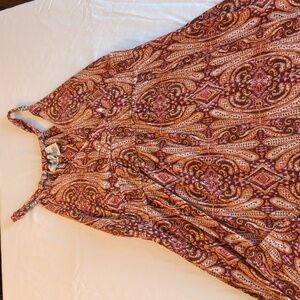 Allison Britney dress size large orange and brown with a paisley pattern